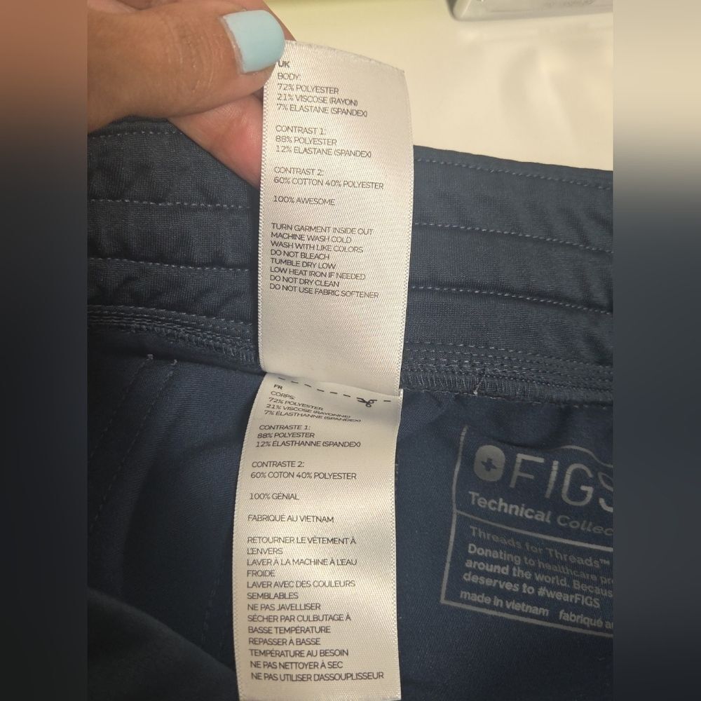 Figs ZAMORA Jogger Scrub Pants NAVY XS EUC Nurse Uniform Medical Comfort FADED - Picture 7 of 11